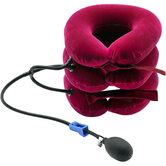 Cervical Traction Device for Neck Pain Relief, Adjustable Inflatable Neck Brace & Cervical Neck Traction Device Home Use Decompression (Blue)