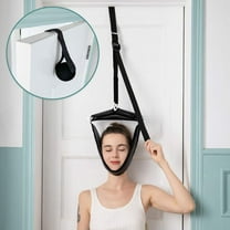 Cervical traction device portable door equipment relieve neck pain overhead traction stretcher home physics-black