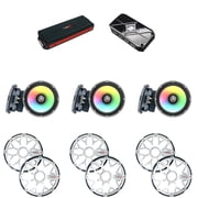 Cerwin Vega Marine 6 Channel Amplifier with (3) Pair RPM Stroker 6.5 Black/Stainless plus RGB LED App Remote