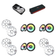 Cerwin Vega Marine 6 Channel Amplifier with 3 Pair RPM Stroker 8 White/Stainless plus RGB LED App Remote
