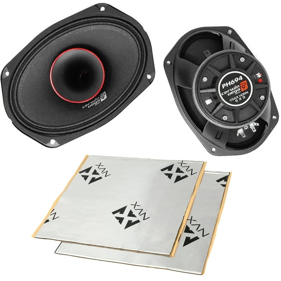 Cerwin-Vega PH694 6x9" PRO Series Full-Range Coaxial Car Speakers 640W + NVX SDSK2 Sound Damping