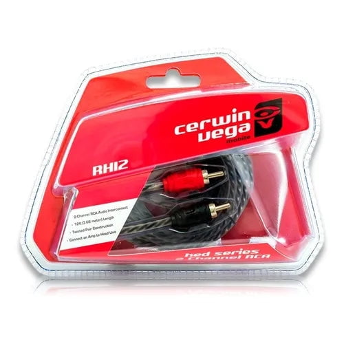 12Ft 2-Channel Twisted RCA Cable, w/Single Molded Ends - RH12