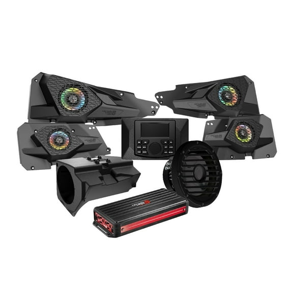 2014+ RZR XP Complete Audio Kit with 6 Ch Digital Amplifier, 10” Sealed Marine Subwoofer and CMR3 Media Audio Player - RPMRZRKD42