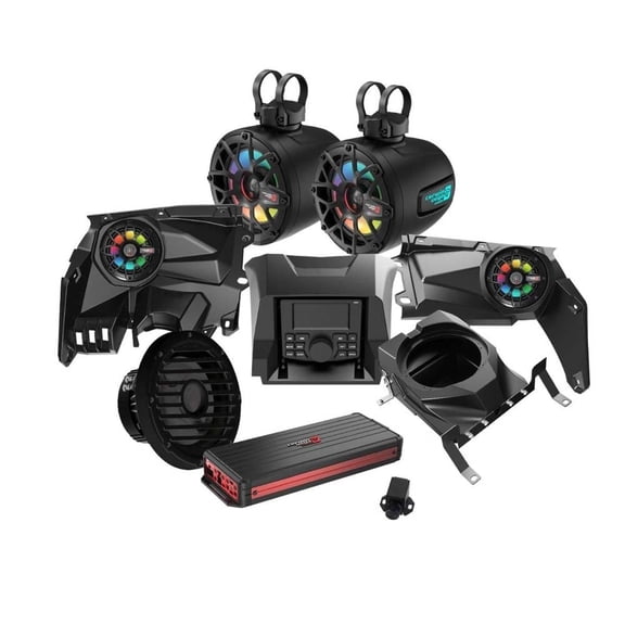 Cerwin Vega RPMX3KD3 2017+ Can Am Maverick X3/X3 Max Complete Speaker Kit with 6 Ch Digital Amplifier 10 Sealed Marine Subwoofer, CMR3 Media Audio Player and 6.5 Tower Speaker System