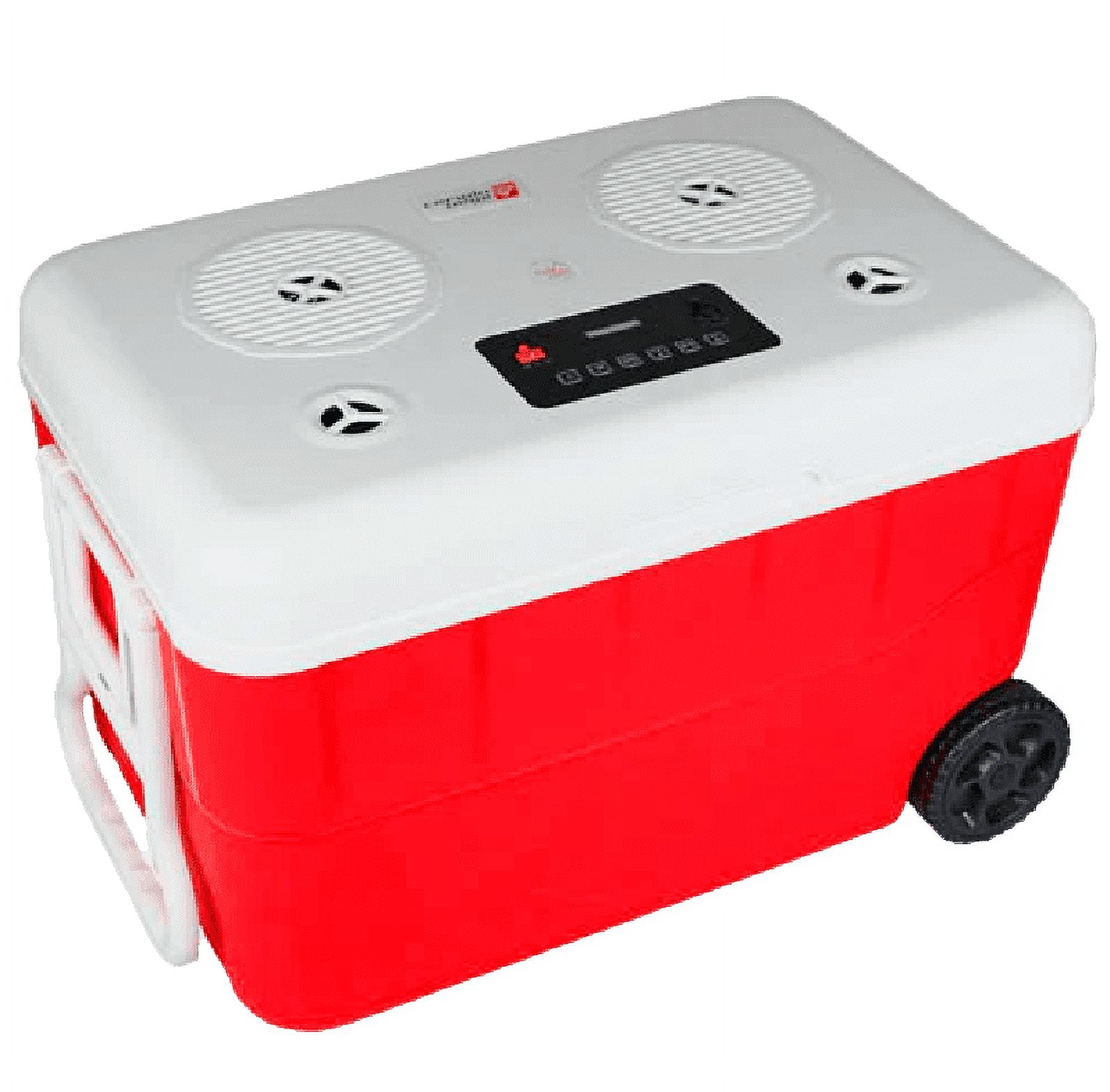 Cerwin Vega Red Ice Cooler With Bluetooth Speakers USB Charging 55 Quart CVC65R