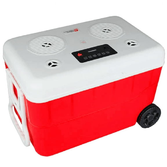 Cerwin Vega Red Ice Cooler With Bluetooth Speakers USB Charging 55 Quart CVC65R