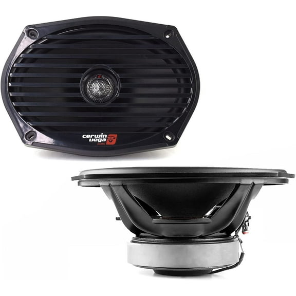 Cerwin-Vega ST69CX 6" x 9" 250W Max / 125W RMS 2-Way Marine Coaxial Speakers Pair, Black