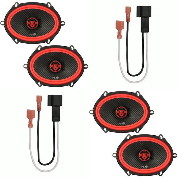 Cerwin Vega V68 6x8" Coaxial Speaker Bundle (4 Speakers) with 72-5600 Speaker Harness Compatible with Select 1998 & Up Ford