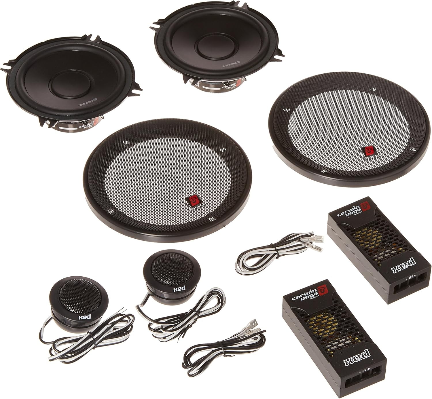 Cerwin-Vega XED62 6.5" 2-Way Coaxial Car Speakers - 300W RMS, High Power, Clear Sound