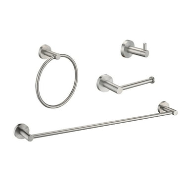 Cerypsa Brushed Nickel Bathroom Hardware Accessories 4 Pieces Set