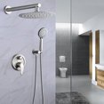 thumbnail image 1 of Cerypsa Brushed Nickle 10 Inches Shower with High Pressure Rain Shower Head and 5-Function Handheld Shower Head, 1 of 8