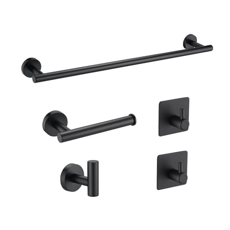 Cerypsa Matte Black Stainless Steel Bathroom Hardware Set Bathroom Accessories Sets 5 Pieces