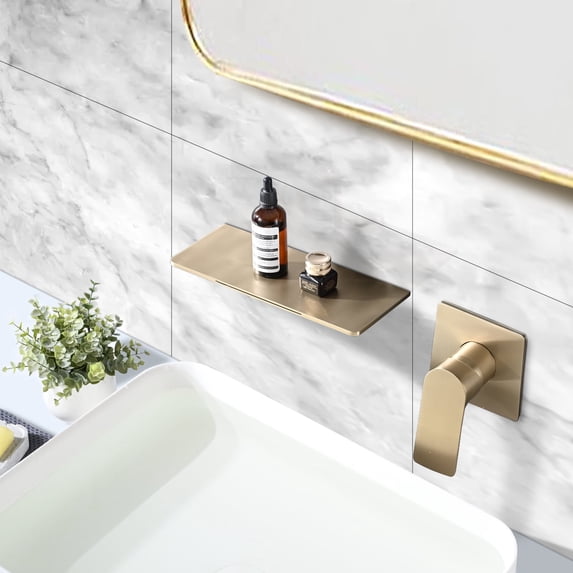 Cerypsa Single Handle Bathroom Waterfall Sink Faucet Brushed Gold