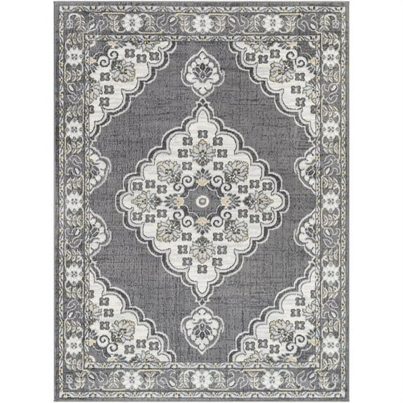 Cesar CEG-2305 5'3" x 7' Rug in Gray/Cream