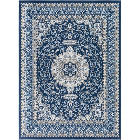 Cesar CEG-2317 6'7" x 9' Rug in Navy/Tan/Blue/Gray