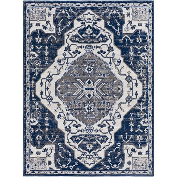 Cesar CEG-2320 7'10" x 10' Rug in Navy/Gray/White