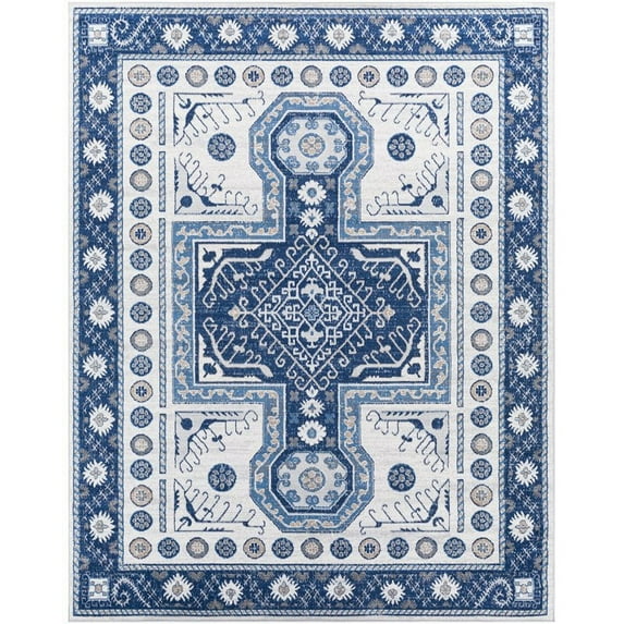 Cesar CEG-2346 7'10" x 10' Rug in Navy/Blue/White