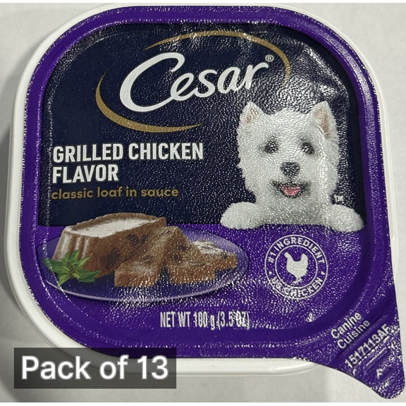 Cesar Canine Cuisine Wet Dog Food, Grilled Chicken 3.5 oz (Pack of 13)