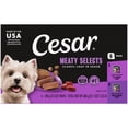 thumbnail image 1 of Cesar Loaf in Sauce Beef and Chicken Flavors Adult Wet Dog Food Variety Pack, 3.5 oz Trays, 6 Ct., 1 of 15
