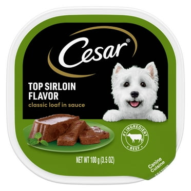 Cesar Classic Loaf In Sauce Top Sirloin Flavor Wet Dog Food, (24) 3.5 Oz Easy Peel Trays