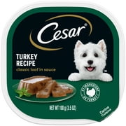 Cesar Classic Loaf In Sauce Turkey Recipe Wet Dog Food Adult, 3.5 Oz. Easy Peel Tray