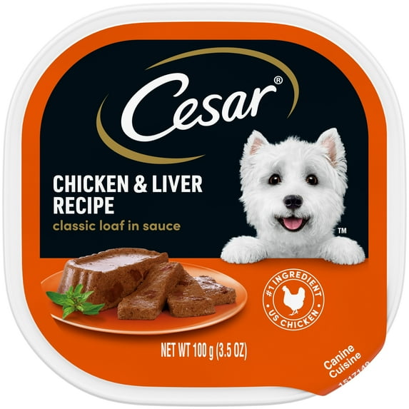 Cesar Classic Loaf In Sauce Chicken And Liver Recipe Wet Dog Food, 3.5 Oz Tray