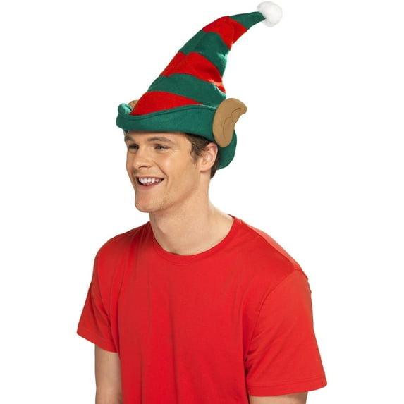 Cesar Elf Hat - Green with Red Stripes