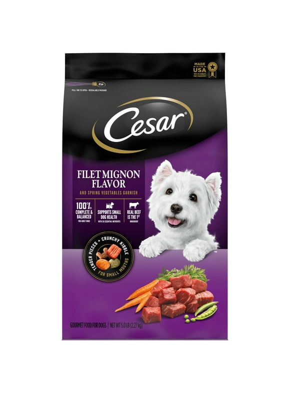 Cesar Filet Mignon and Spring Vegetables Dry Dog Food, 5 lb Bag