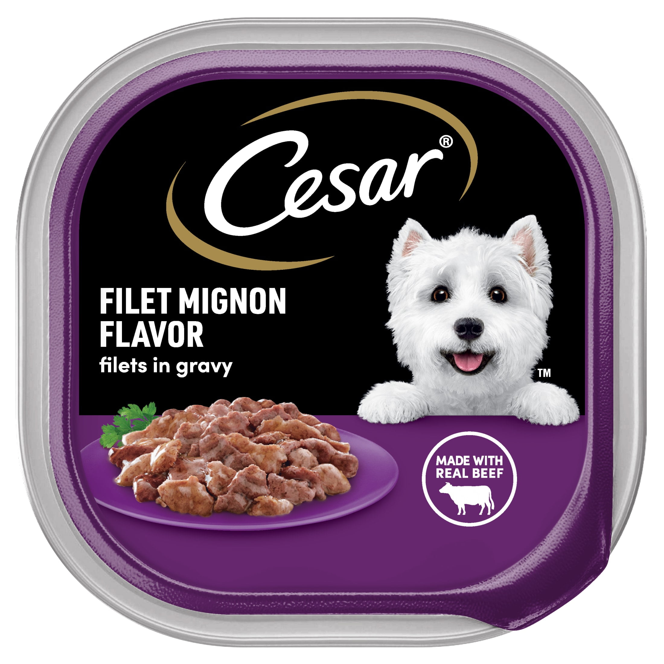 Cesar Filets in Gravy Mignon Filet Flavor Adult Wet Dog Food, 3.5 oz Tray
