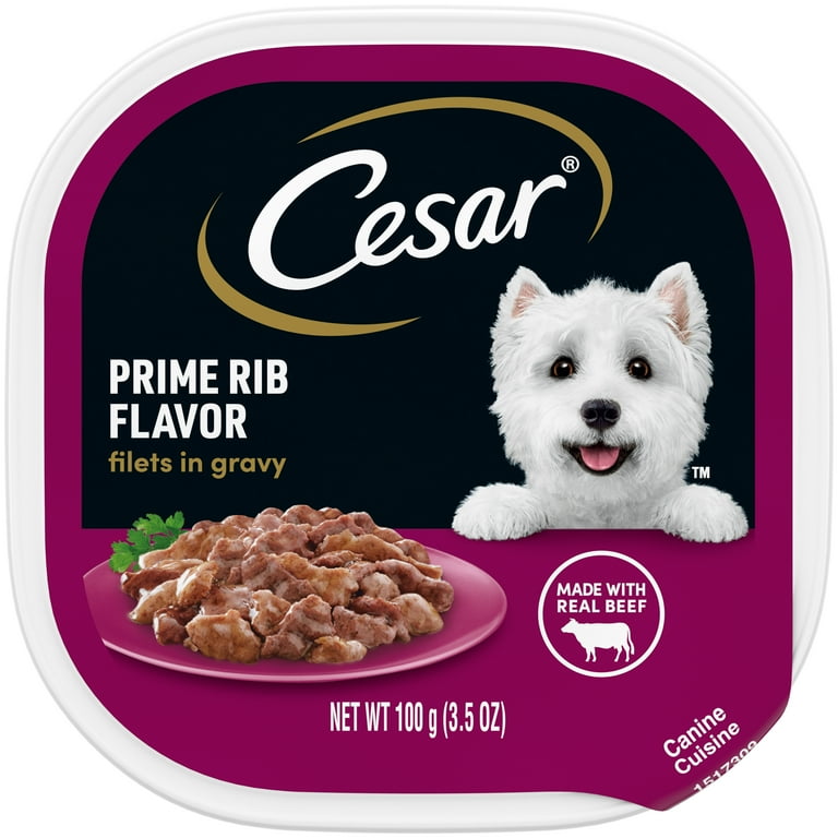 Cesar Filets In Gravy Prime Rib Flavor Wet Dog Food Adult 3.5 Oz