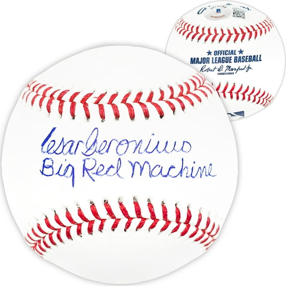 Cesar Geronimo Autographed Official MLB Baseball Cincinnati Reds "Big Red Machine" Beckett BAS Witness 210133