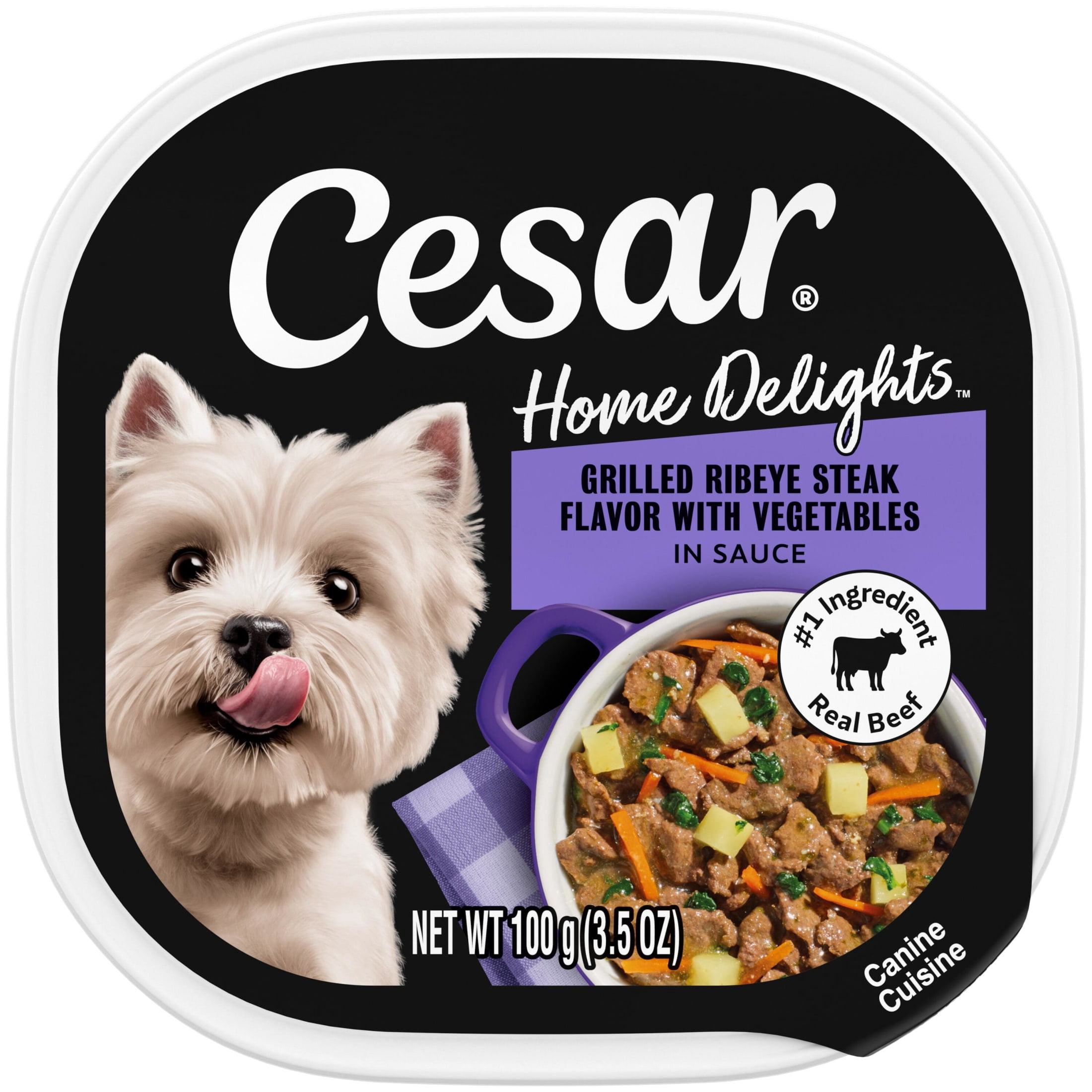 Cesar Home Delights Adult Wet Dog Food, Grilled Ribeye Steak & Potatoes Flavor, 24 Count