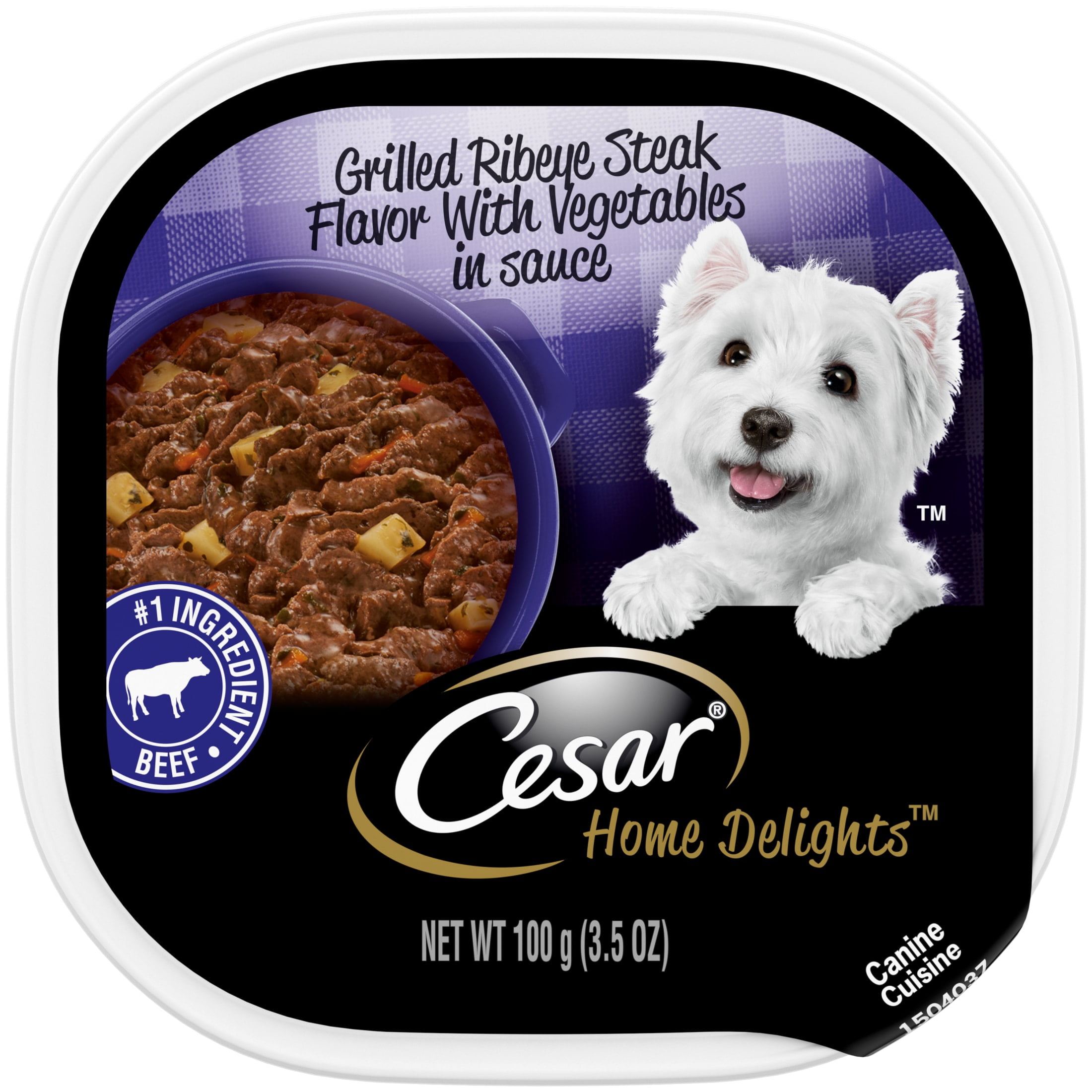 Cesar Home Delights Ribeye Steak Flavor With Vegetables Dog Food 3.5 Oz 24 Pk Walmart