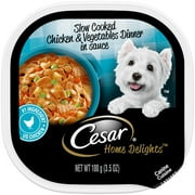 Cesar Home Delights Slow Cooked Chicken and Vegetables Wet Dog Food, 3.5 oz Tray