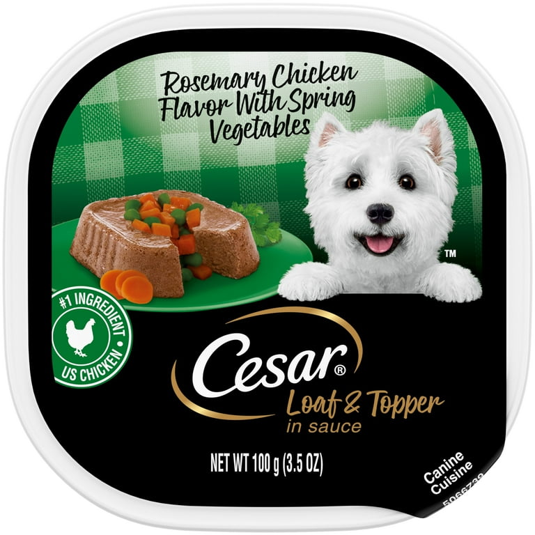 Cesar Loaf Topper In Sauce Rosemary Chicken And Vegetables 24 3.5 Oz. Easy Peel Trays Walmart