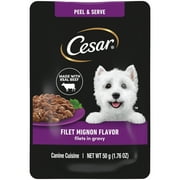 Cesar Pouch Filets In Gravy Filet Mignon Flavor Wet Dog Food, 1.76 oz. Pouch, 1 ct