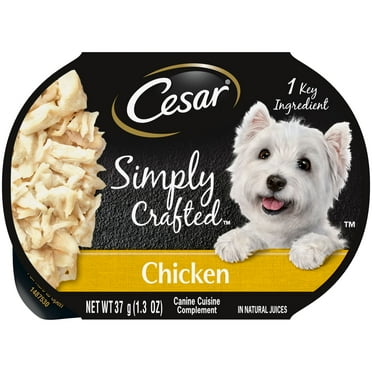 Cesar Simply Crafted Chicken Wet Dog Food, 1.3 Oz Tub
