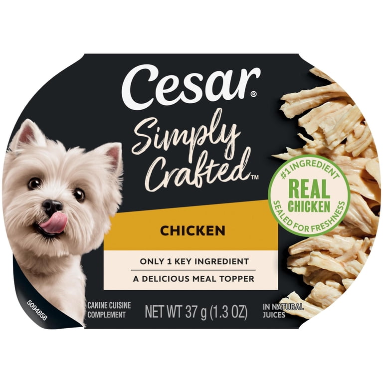 Cesar Simply Crafted, Wholesome Chicken Wet Adult Dog Food Topper