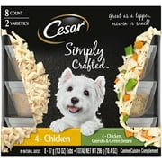 Cesar Simply Crafted Variety Pack Wet Dog Food Topper Adult, 1.3 oz, Pack of 8