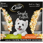 Cesar Simply Crafted Wet Dog Food Variety Pack, 1.3 oz Tubs (8 Pack)