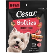 Cesar Softies Medley Trio Flavors Chewy Soft Dog Treats, 16 oz pouch, 180 Treats