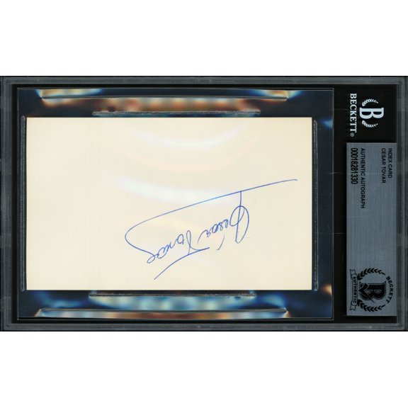 Cesar Tovar Autographed 3x5 Index Card Minnesota Twins Beckett BAS #18281330