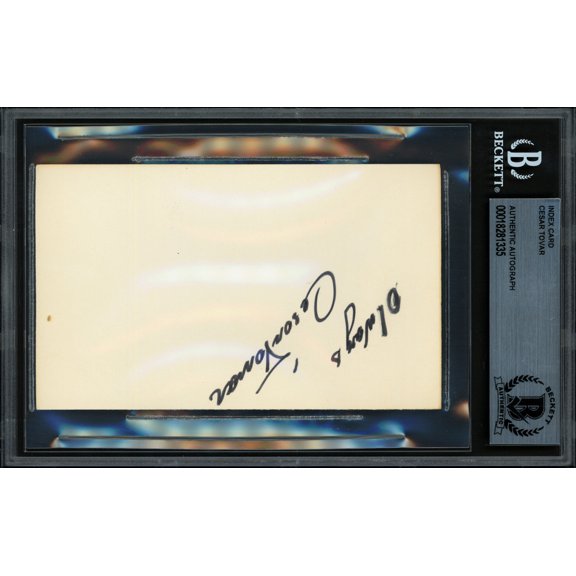 Cesar Tovar Autographed 3x5 Index Card Minnesota Twins Beckett BAS #18281335