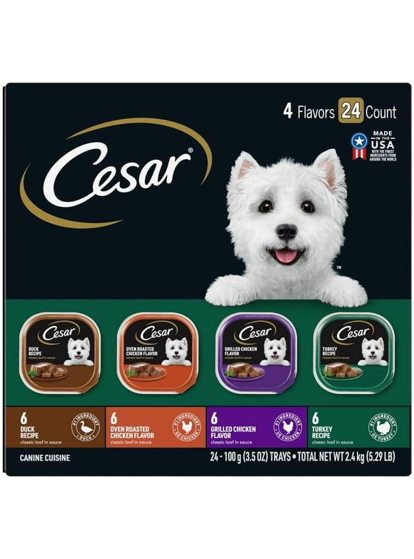 Cesar Wet Dog Food Variety Pack, 3.5 oz Trays (24 Pack)