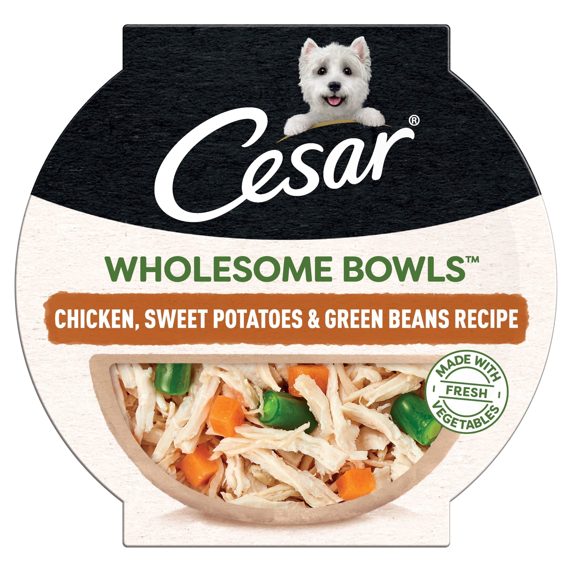 Cesar Wholesome Bowls Chicken, Sweet Potato & Green Beans Recipe Adult Wet Dog Food, 3 Oz Bowl