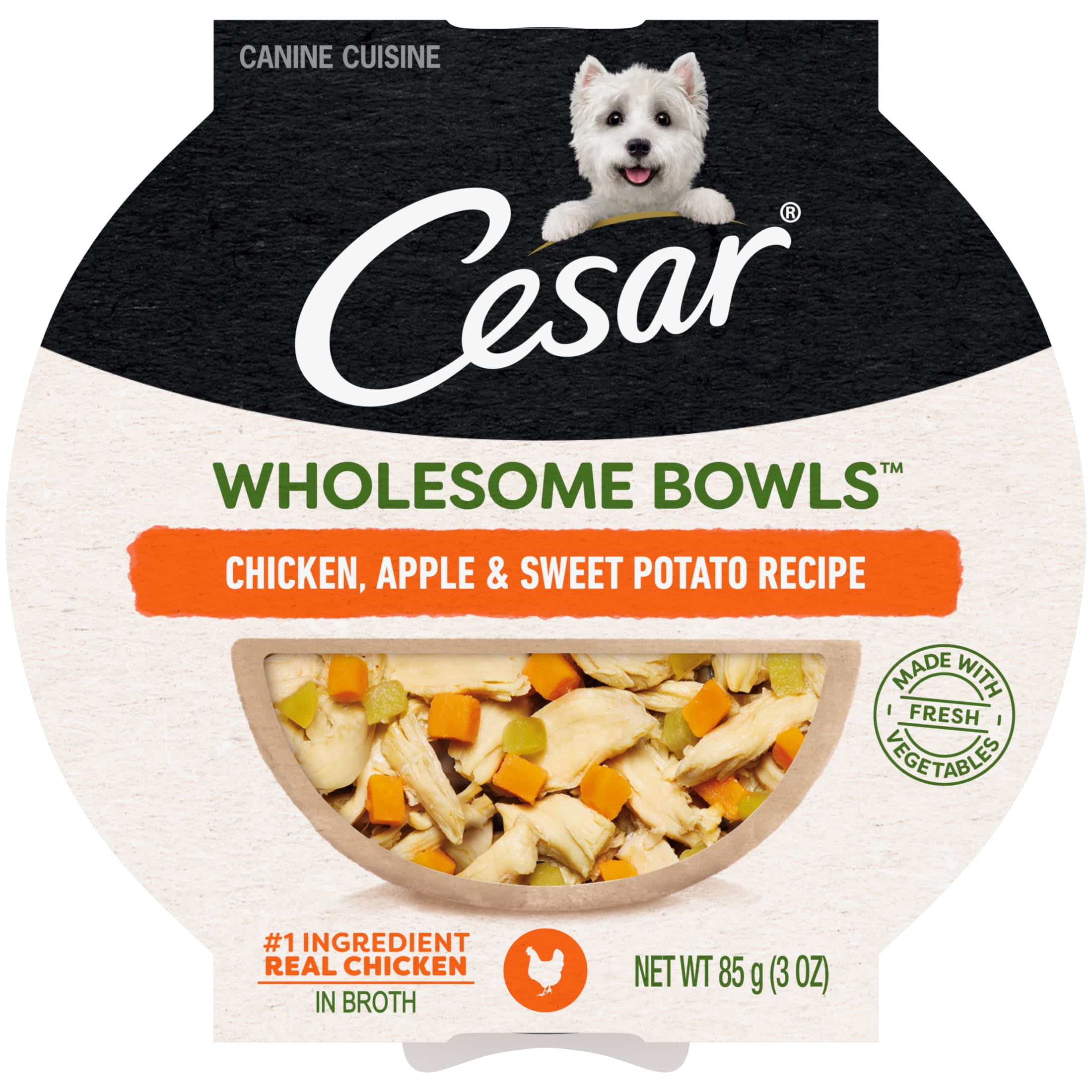 Cesar Wholesome Bowls Chicken, Apple & Sweet Potato Wet Dog Food Adult, 3 Oz