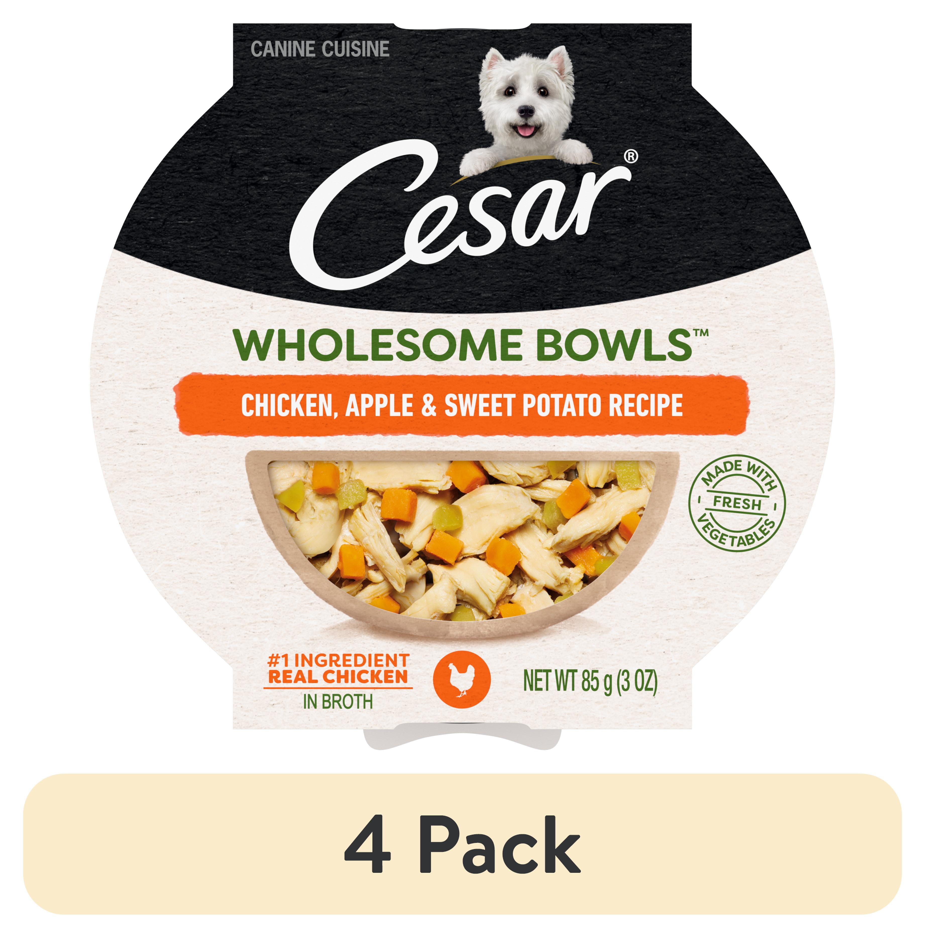 (4 pack) Cesar Wholesome Bowls Chicken, Apple & Sweet Potato Wet Dog