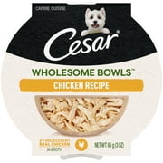 Cesar Wholesome Bowls Chicken Recipe Broth Wet Dog Food, 3 Oz Bowl