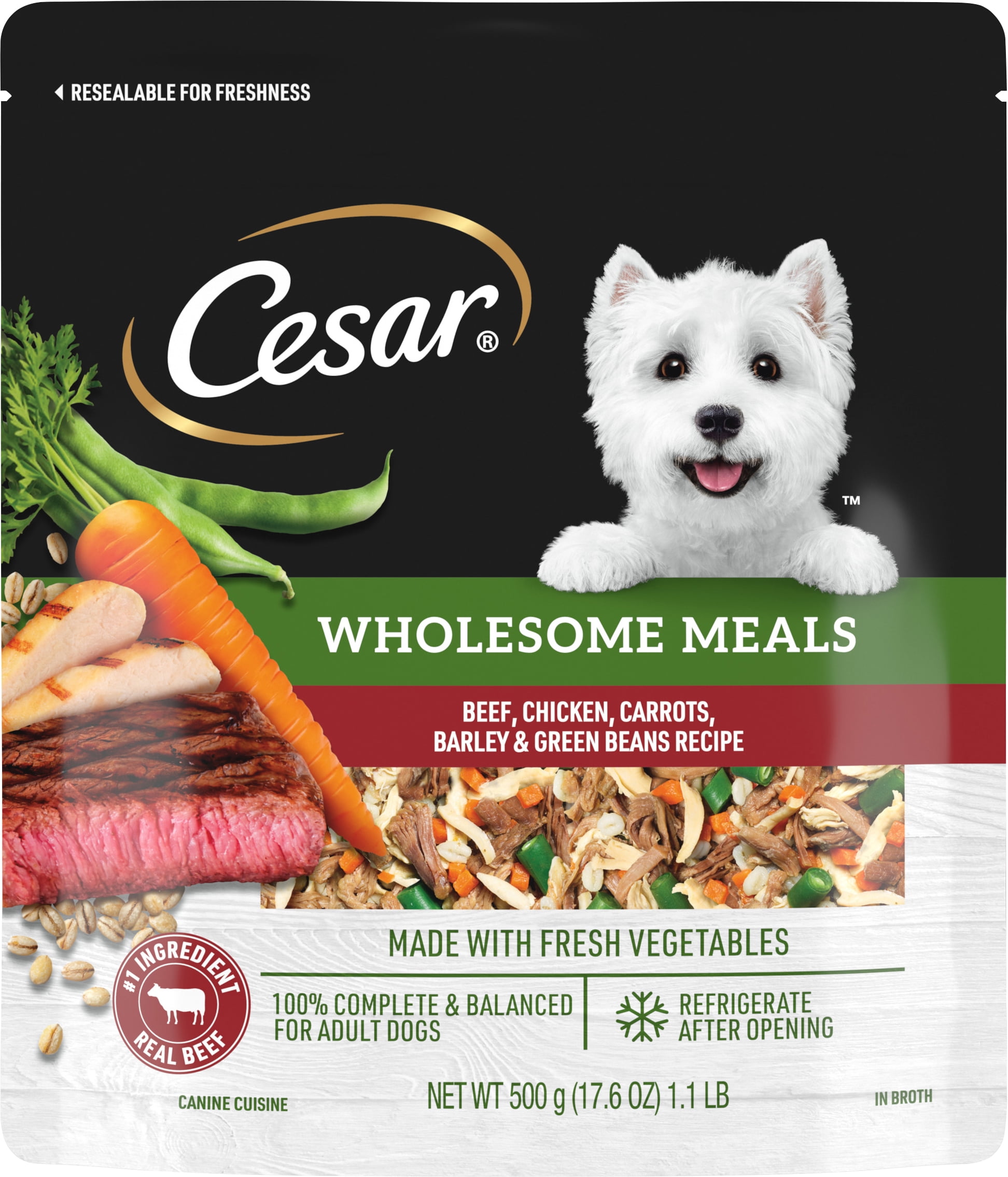 Cesar Wholesome Meals Beef, Chicken, Carrots, Barley & Green Beans Recipe, 17.6 Oz
