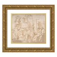 thumbnail image 1 of Cesare Nebbia 14x12 Gold Ornate Wood Frame and Double Matted Museum Art Print Titled - Building (1536-1614), 1 of 4